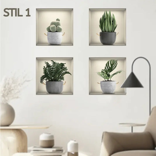 3D selbstklebende Pflanzenaufkleber-Set Mivoza Deutschland
