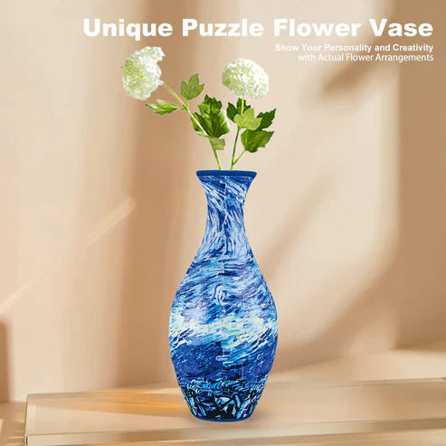 3D-Puzzle-Vase – Dekorative Blumenvase mit abnehmbarem Wasserbecher