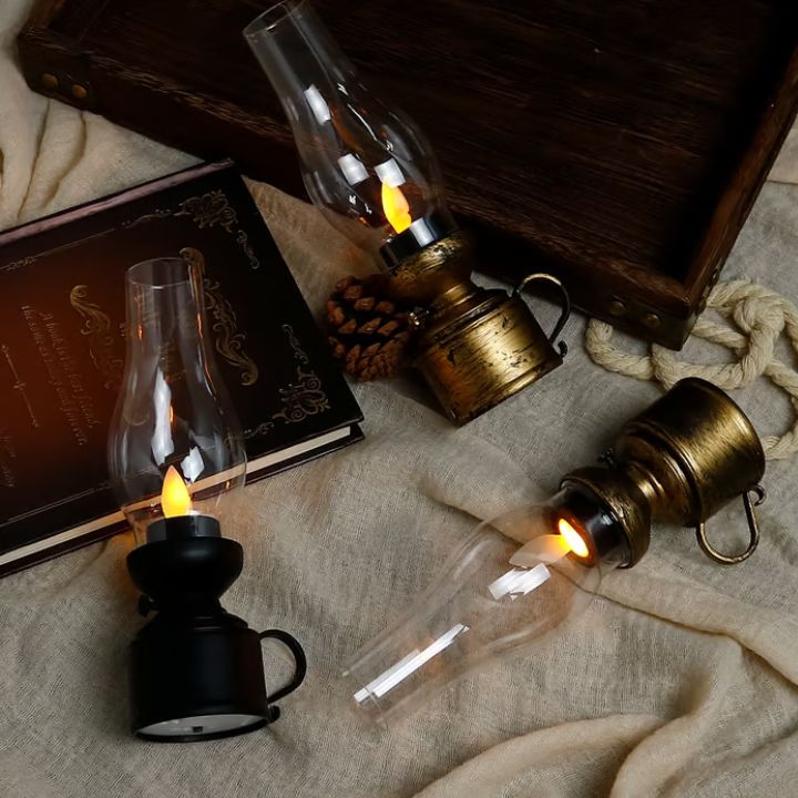 LED Vintage Petroleumlampe – Elegante Elektronische Schaukelkerze