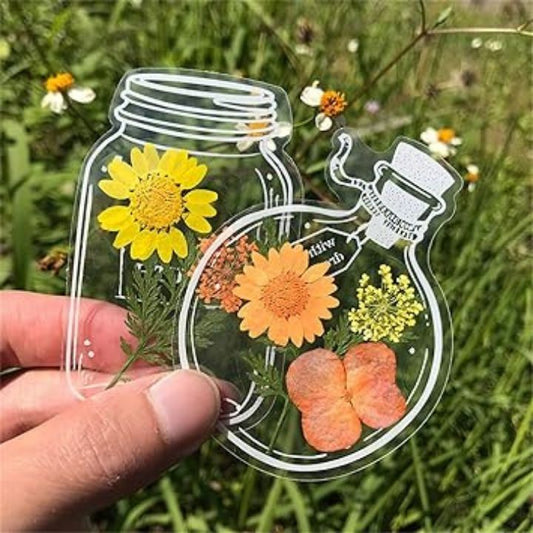 Transparente Blumen-Lesezeichen – 80-teiliges DIY-Set