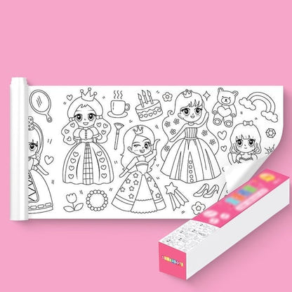 1+1 Gratis | Kinder Malrolle – Wiederverwendbarer Wandsticker mit 7 Lern- und Spaß-Themen Mivoza Deutschland