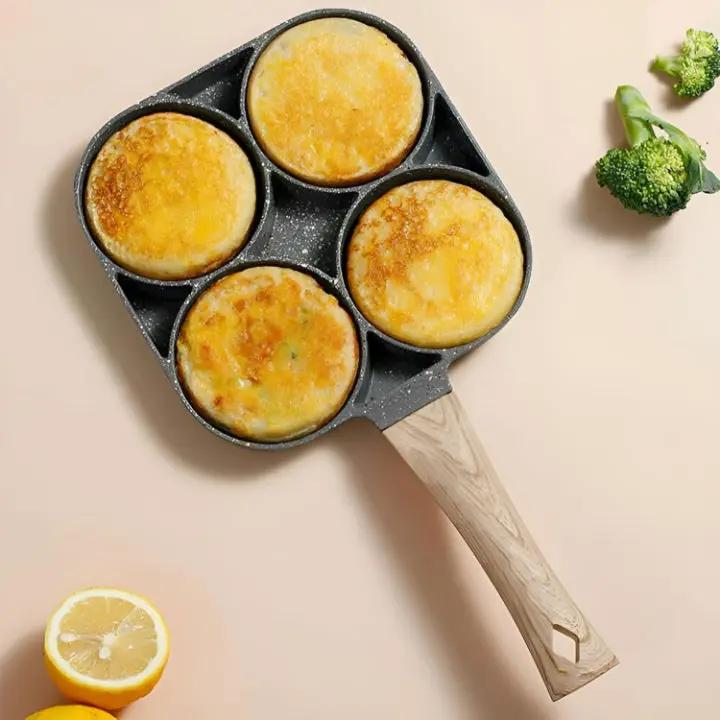 4-Kammer Bratpfanne mit Maifan-Steinbeschichtung für Eier und Pfannkuchen