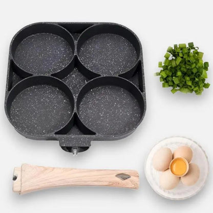 4-Kammer Bratpfanne mit Maifan-Steinbeschichtung für Eier und Pfannkuchen