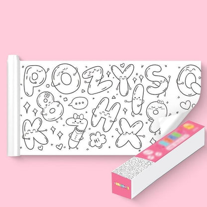 1+1 Gratis | Kinder Malrolle – Wiederverwendbarer Wandsticker mit 7 Lern- und Spaß-Themen Mivoza Deutschland
