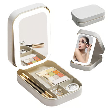 Tragbarer Make-up-Organizer — Kompakter LED-Spiegel mit einstellbarer Beleuchtung Mivoza Deutschland
