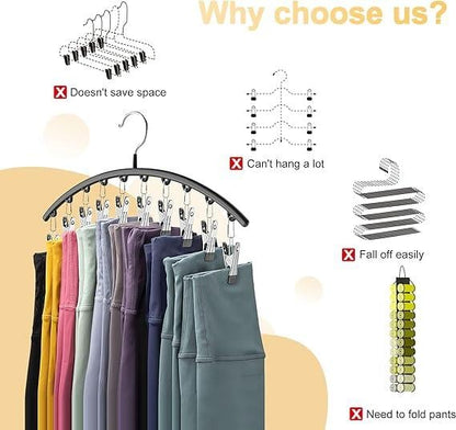 2er-Set Leggings-Organizer Kleiderbügel – mit 20 Clips für platzsparende Aufbewahrung! Mivoza Deutschland
