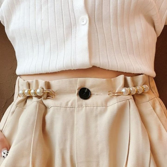 4 Stück | Elegante Sicherheitsnadel-Brosche mit Perlen und Strass Mivoza Deutschland