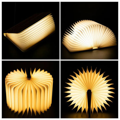 Faltbare kabellose LED-Holzlampe – 3 Lichtfarben, modern und stilvoll Mivoza Deutschland