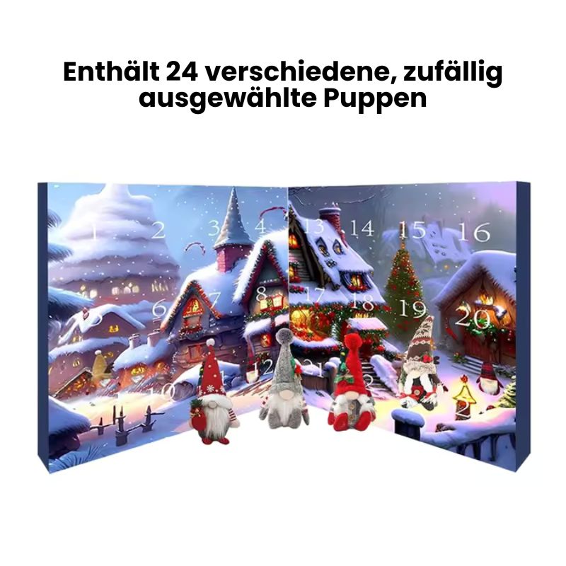 Weihnachtswichtel-Adventskalender mit Sammlerpuppen