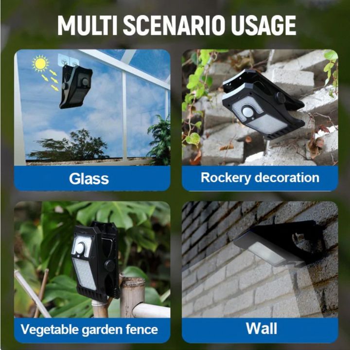 Groß Solar-LED-Außenlampe – Mit Clip & Bewegungsmelder Mivoza Deutschland