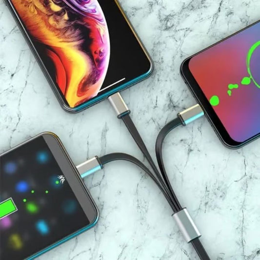 Kompakte 3-in-1 Schnellladekabel mit Lightning- Micro- und Typ-C-Anschluss Mivoza Deutschland