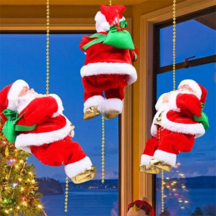 Animierte Kletter-Weihnachtsmann-Dekoration | Musikalische Weihnachtsfigur Mivoza Deutschland