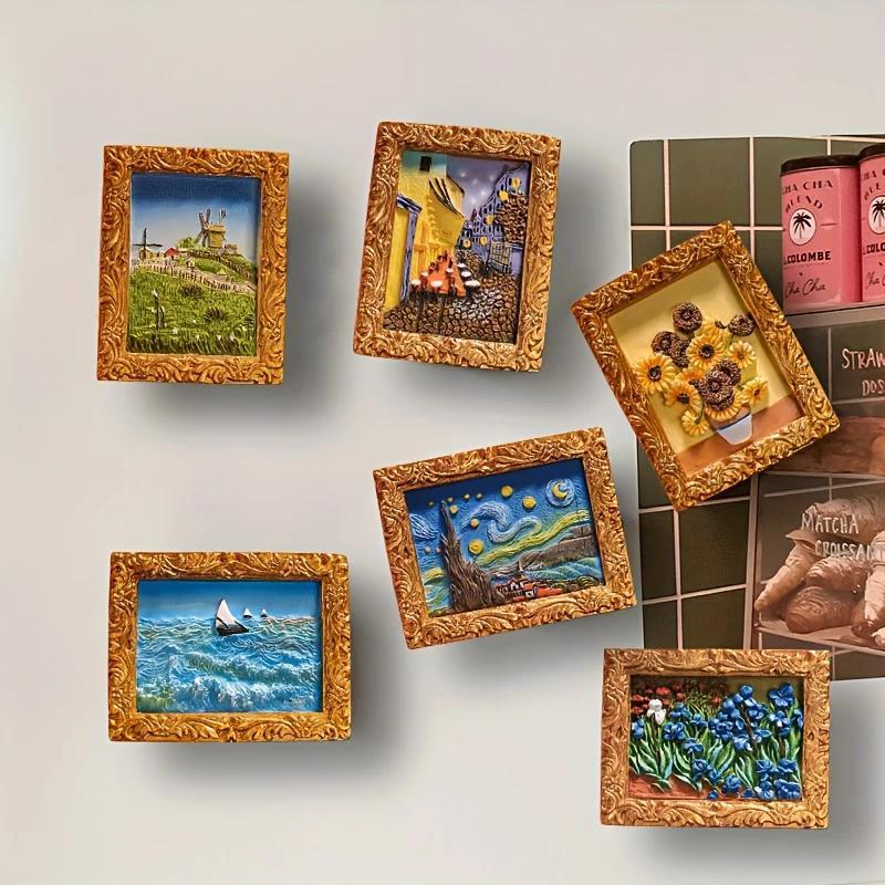 Van Gogh Kühlschrankmagnete mit 3D-Kunstdetails Mivoza Deutschland