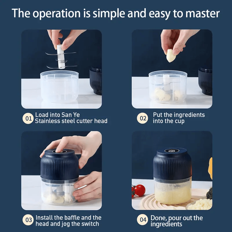 Elektrischer Mini-Zerkleinerer – Schnelle Zubereitung in Sekunden