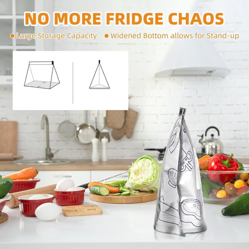 Wiederverwendbare Aufbewahrungsbeutel aus Aluminiumfolie mit Luftdichtem Verschluss - 20 Stück