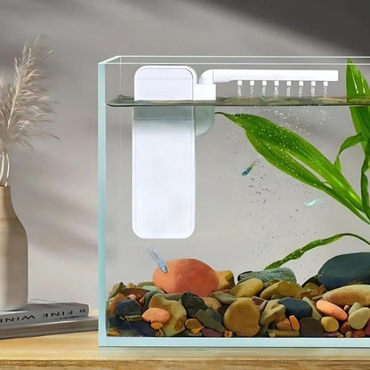 Geräuschloser Mini-Aquarienfilter mit einstellbarem Wasserdurchfluss