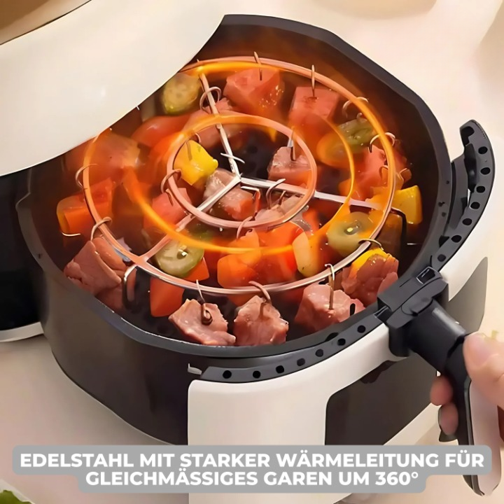 Heißluftfritteusen-Grillaufsatz mit Spießen