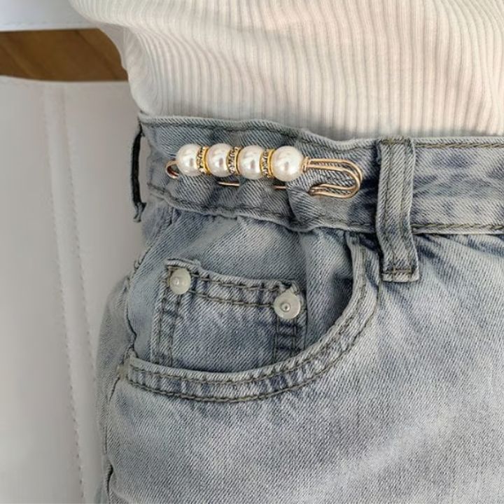 4 Stück | Elegante Sicherheitsnadel-Brosche mit Perlen und Strass Mivoza Deutschland