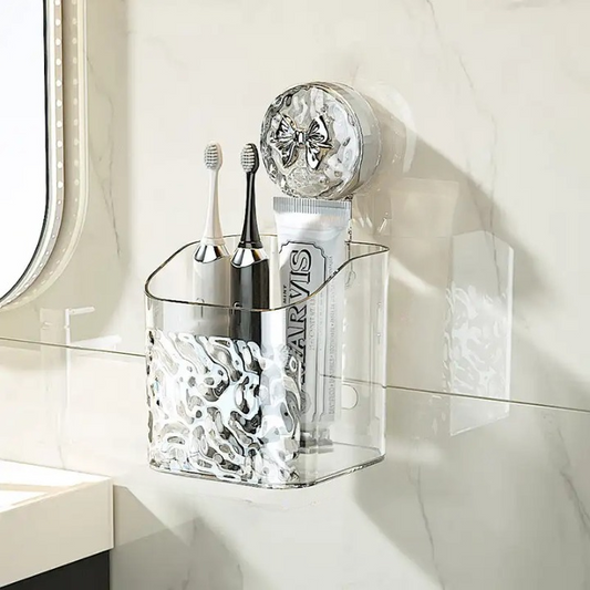 Elegantes Regal mit Gletschermuster und Saugmontage, Transparent Mivoza Deutschland