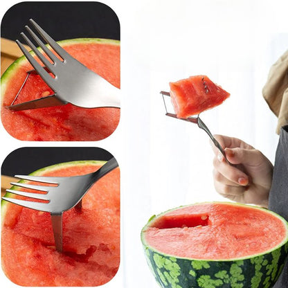 1+1 Gratis | Edelstahl Wassermelonen Würfelschneider & Serviergabel Mivoza Deutschland