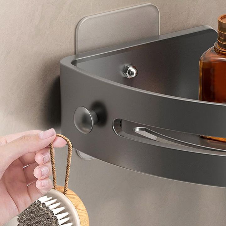 Badezimmer-Wandregal – Rostfreier Eckkorb mit Klebehalter Mivoza Deutschland