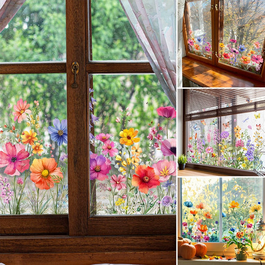 Beidseitiger Fensteraufkleber mit Blumenmotiv (kann auf jede Größe zugeschnitten werden) – 1 kaufen, 1 gratis erhalten! Mivoza Deutschland