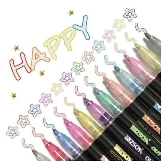 2+1 Gratis | Leuchtende Metallische Marker – Kreatives Schreiben & DIY-Kunst Mivoza Deutschland
