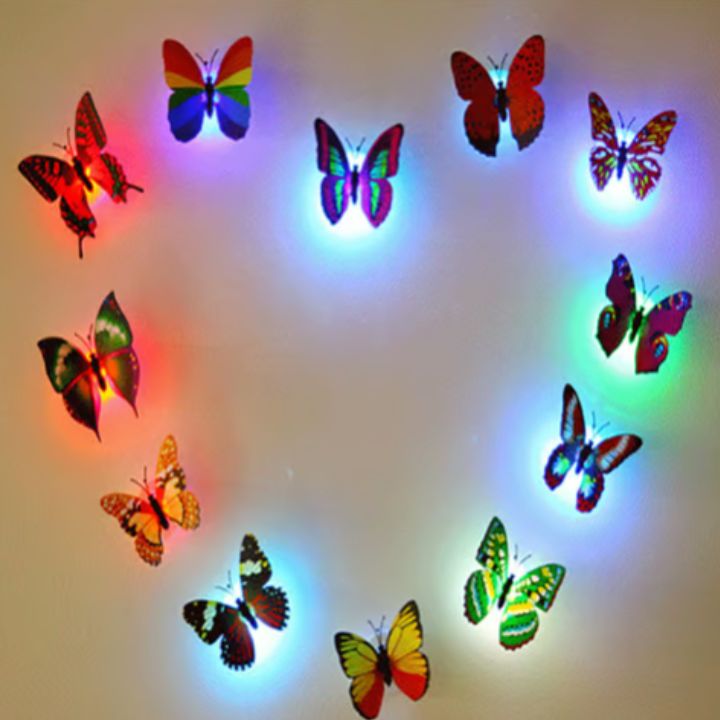 LED Leuchtende Schmetterling Wandaufkleber (12 Stück)