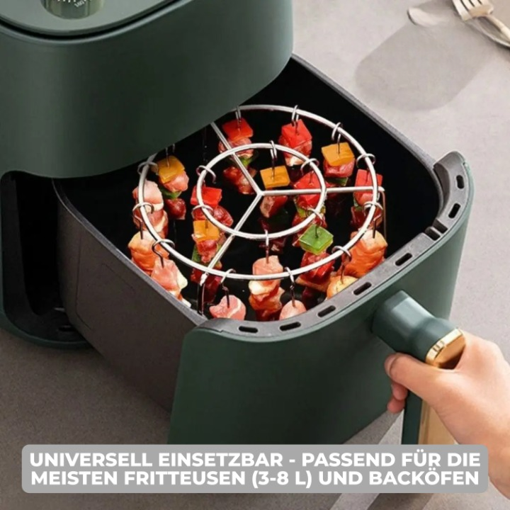 Heißluftfritteusen-Grillaufsatz mit Spießen