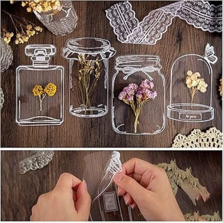 Transparente Blumen-Lesezeichen – 80-teiliges DIY-Set