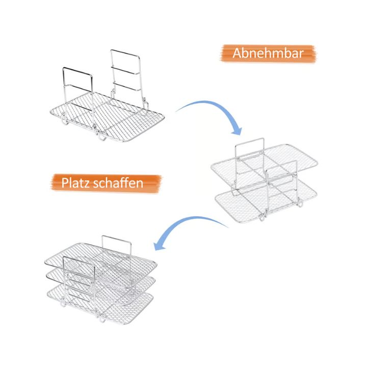 3-Etagen-Edelstahl-Luftfritiergestell