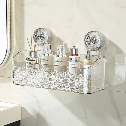 Elegantes Regal mit Gletschermuster und Saugmontage, Transparent Mivoza Deutschland