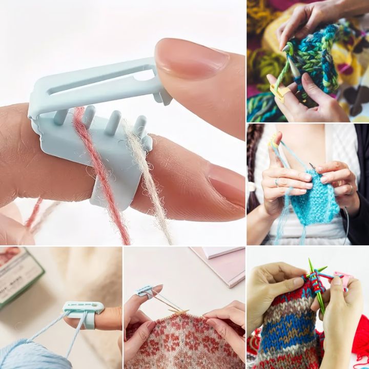 5 Stück | Garnführungsring – Bequemes Stricken & Häkeln ohne Fingerbelastung