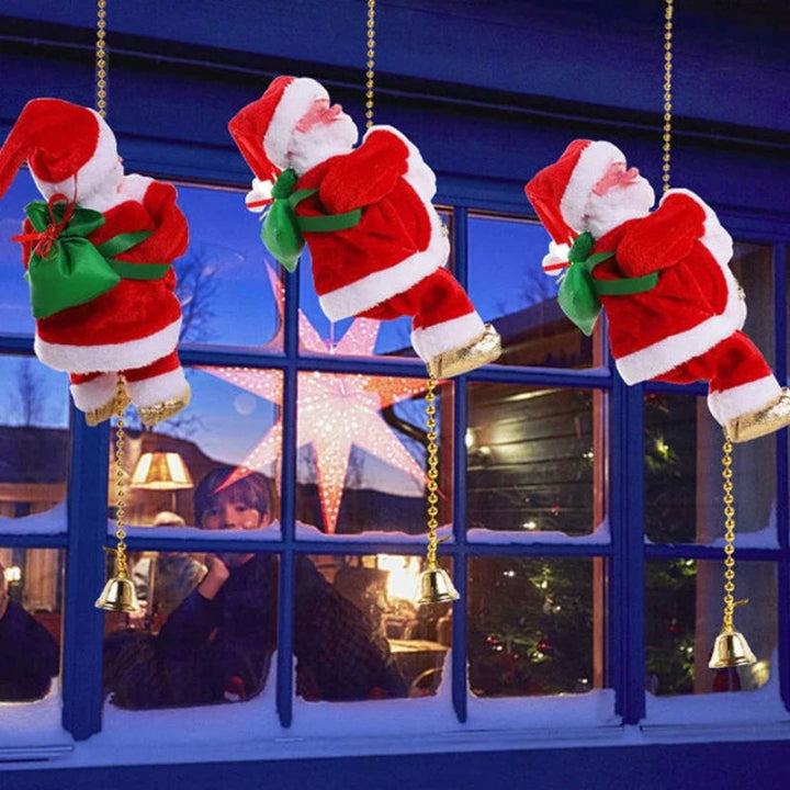 Animierte Kletter-Weihnachtsmann-Dekoration | Musikalische Weihnachtsfigur Mivoza Deutschland