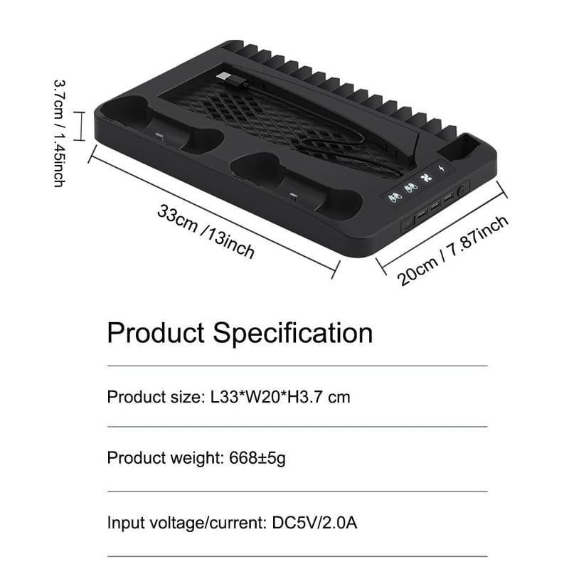 All-in-One-Kühl- und Ladestation für Dual-PS5-Controller