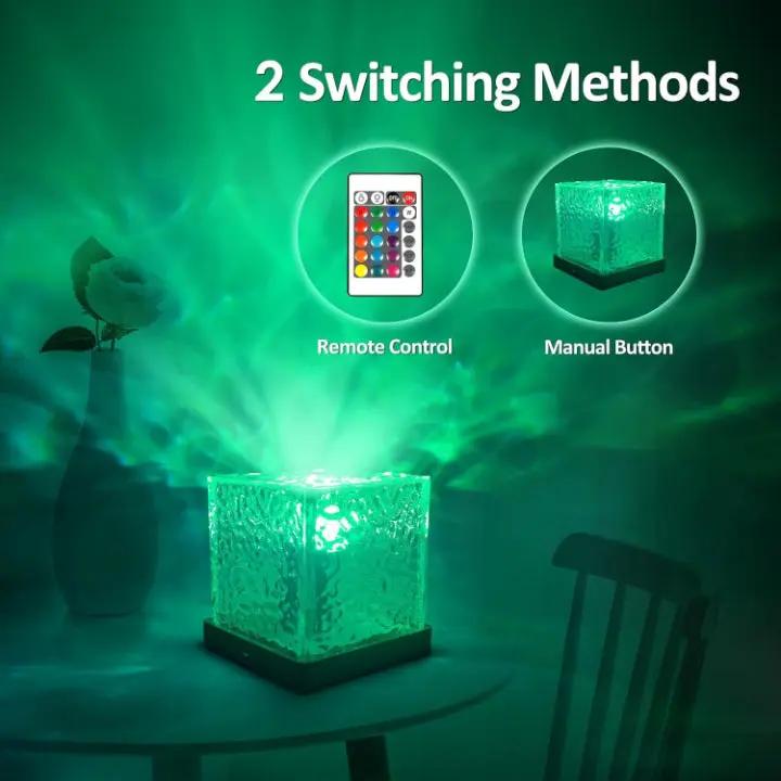 Kristall-Aurora LED-Tischlampe mit Farbwechsel & Fernbedienung – Beruhigendes Lichtspiel Mivoza Deutschland