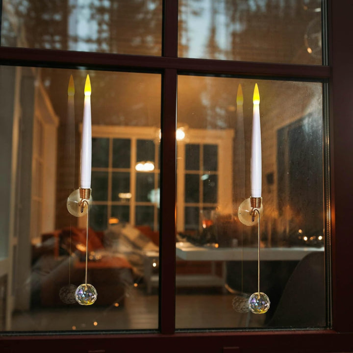 LED Weihnachts-Stabkerzen mit Kristallkugel und Haken – 6er Set für stilvolle Dekoration Mivoza Deutschland