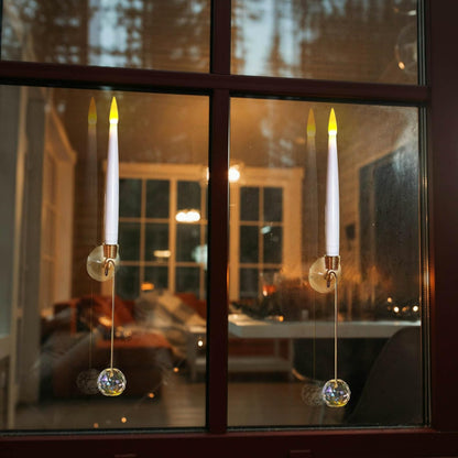 LED Weihnachts-Stabkerzen mit Kristallkugel und Haken – 6er Set für stilvolle Dekoration Mivoza Deutschland