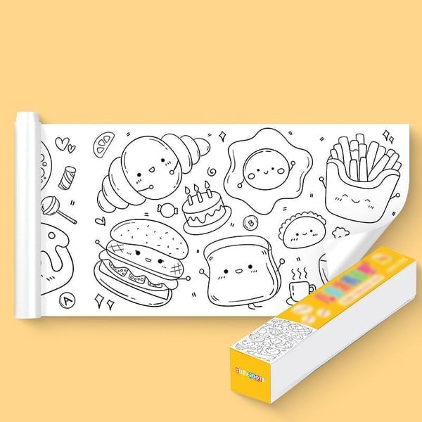 1+1 Gratis | Kinder Malrolle – Wiederverwendbarer Wandsticker mit 7 Lern- und Spaß-Themen Mivoza Deutschland