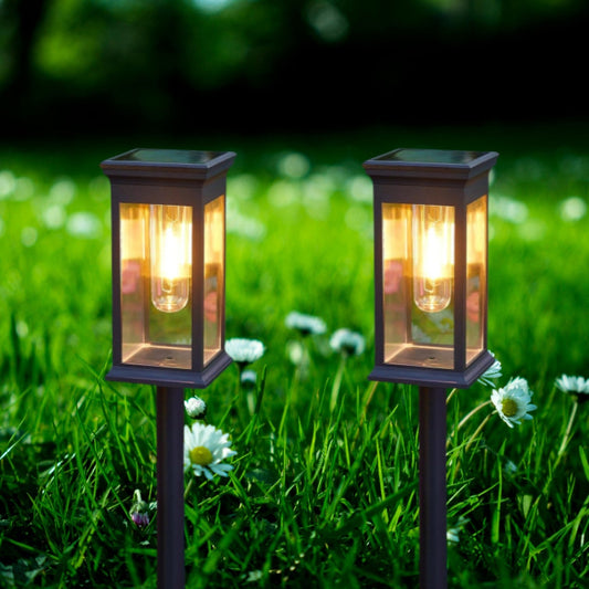 Solar-Gartenleuchten im Laternenstil – Warmweißes Licht für Wege & Beete (2er-Set)
