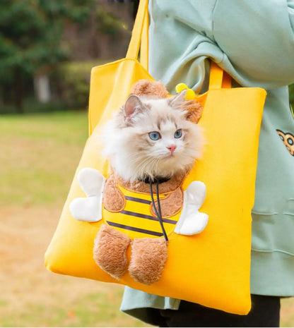 Leichte Canvas-Tragetasche für Katzen und kleine Hunde