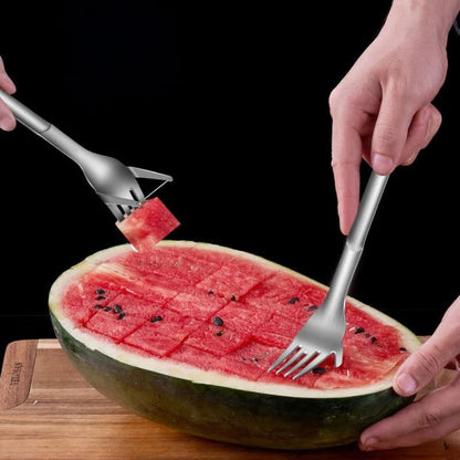 1+1 Gratis | Edelstahl Wassermelonen Würfelschneider & Serviergabel Mivoza Deutschland