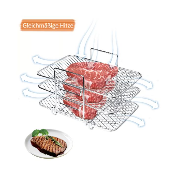 3-Etagen-Edelstahl-Luftfritiergestell