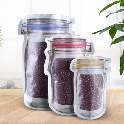 Wiederverwendbare ziplock-beutel im mason-jar-design (10 Stück)