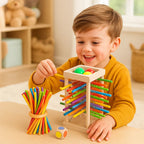 Holzstäbchen-Stapelspiel 3-in-1 – Fähigkeitenaufbau