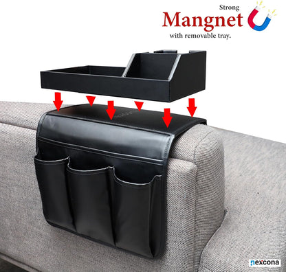 Elegantes Sofa-Armlehnen-Tablett mit Organizer für Getränke und Zubehör Mivoza Deutschland