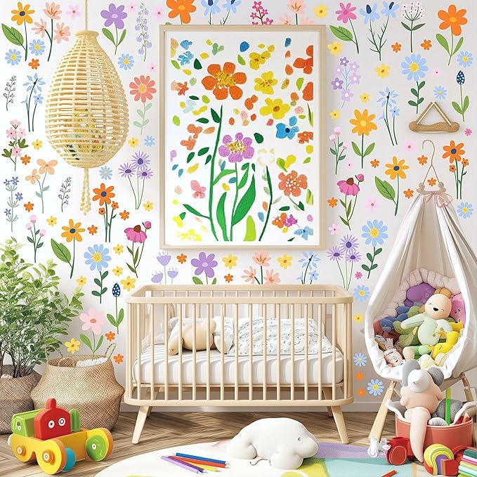 8 Bögen Frühlingshafte Blumen-Wandsticker – 102 selbstklebende Motive für ein frisches Zuhause! Mivoza Deutschland