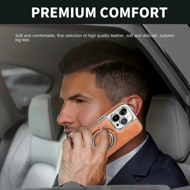 Leder iPhone-Hülle mit magnetischem Ständer – Premium-Schutz