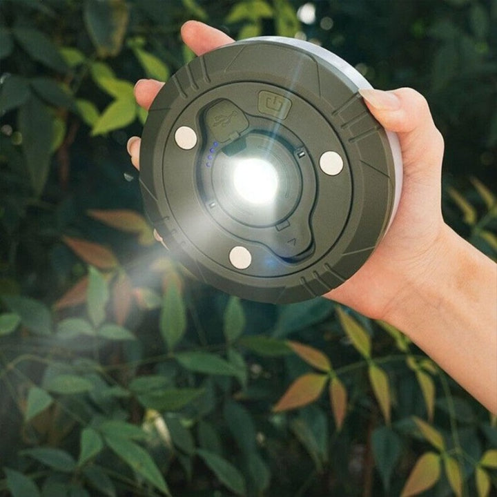 Campinglampe mit 10m RGB-Lichterkette – Atmosphäre & Sicherheit für jeden Trip