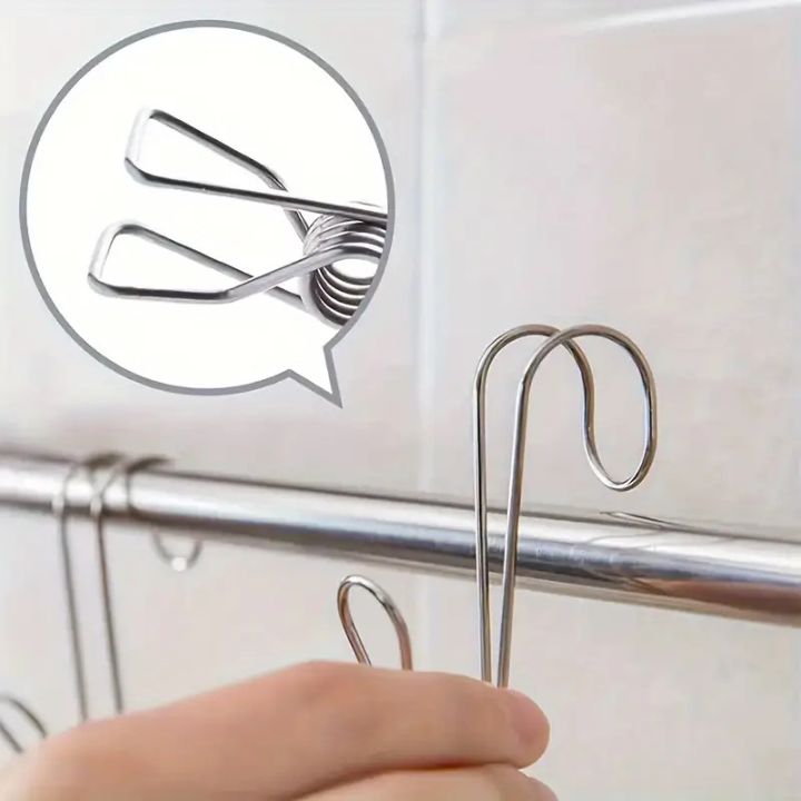 15 Stück | Edelstahl-Clips mit Haken – Sicheres Aufhängen & platzsparend lagern